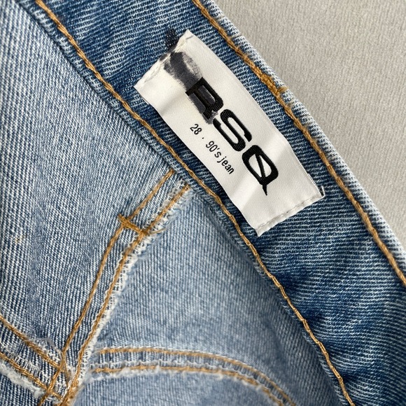 RSQ 90's Jean Light Wash High Rise Relaxed Straight Tapered Denim Blue Wmns 28 - Picture 7 of 11